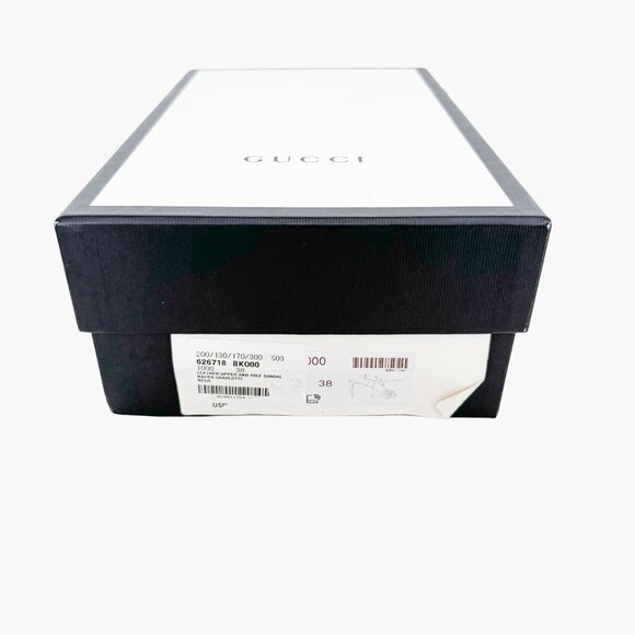 Gucci Betsey 105 Criss-Cross Strap Sandals EU 38 US 8 Black Leather High Heel - Picture 16 of 16